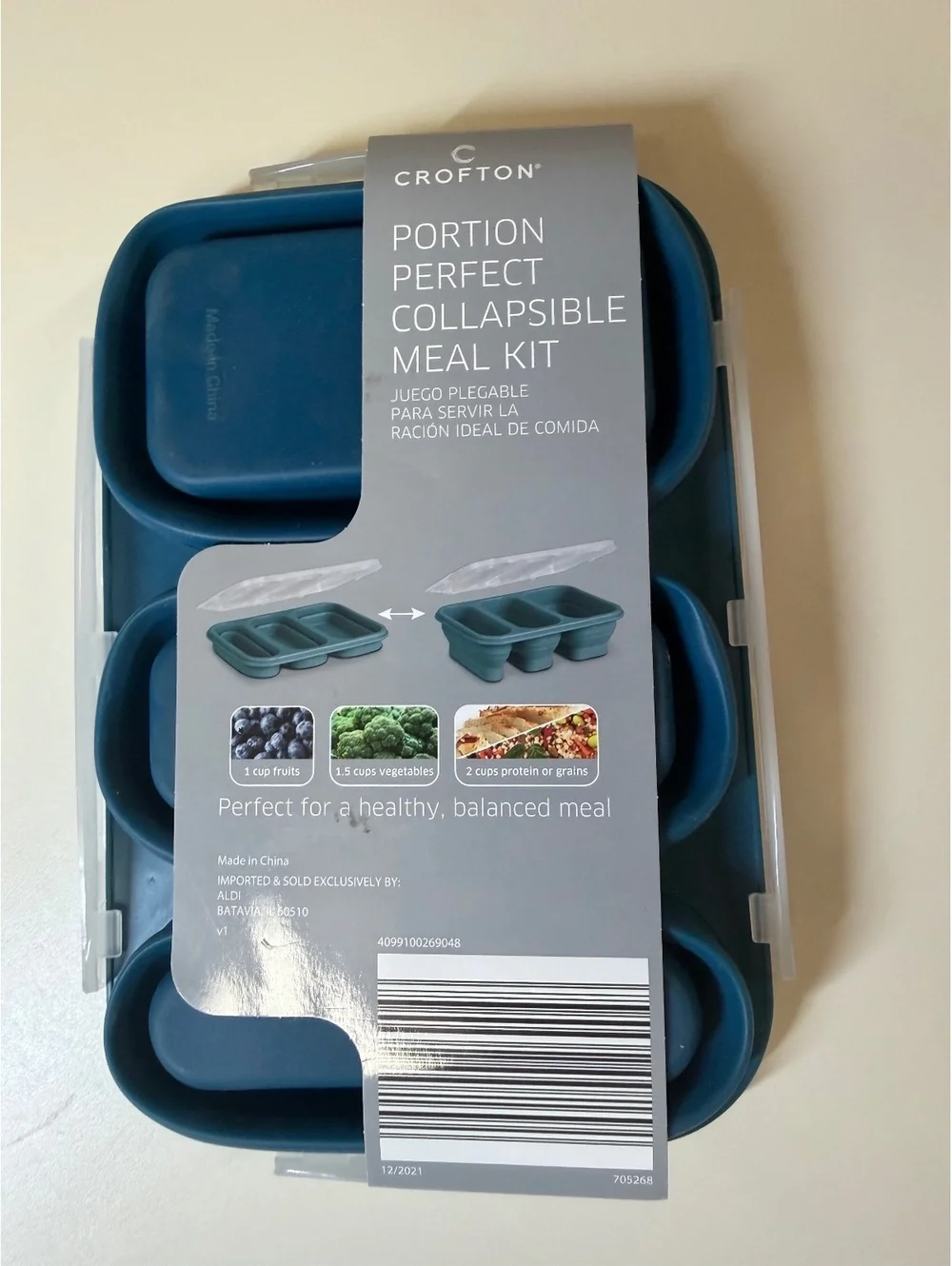 Crofton Portion Perfect Collapsible Meal Kit BPA Free Food Safe